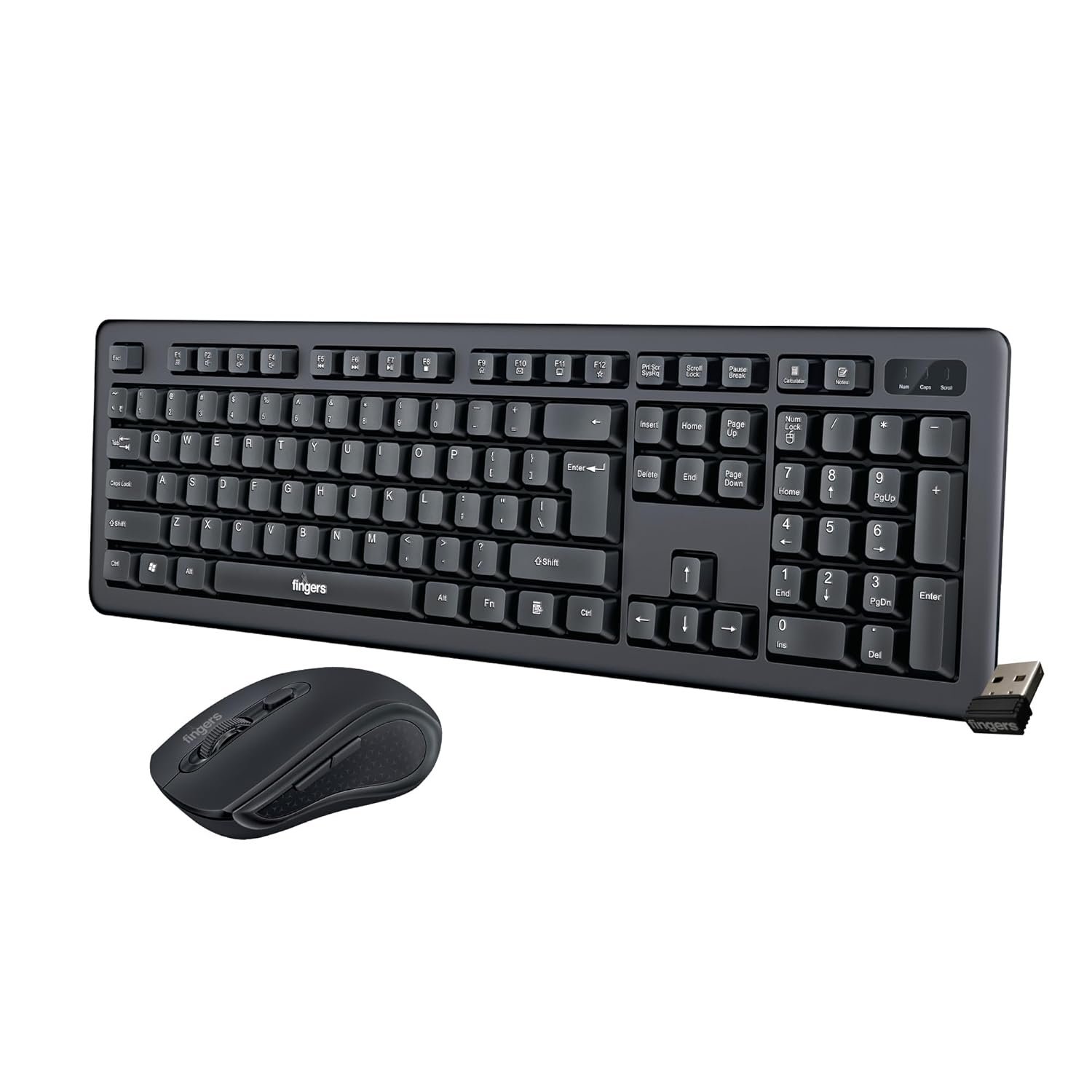 FINGERS Duo-Recharge Wireless Keyboard & Mouse Combo
